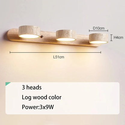 Japandi Natural Stone Mirror Front Wall Lighting │ Modern Style Round LED Wall Light for Bathroom - Besontique Home