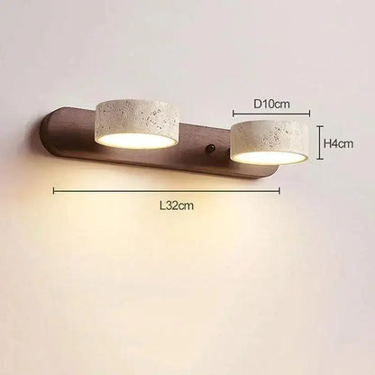 Japandi Natural Stone Mirror Front Wall Lighting │ Modern Style Round LED Wall Light for Bathroom - Besontique Home