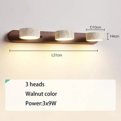 Japandi Natural Stone Mirror Front Wall Lighting │ Modern Style Round LED Wall Light for Bathroom - Besontique Home