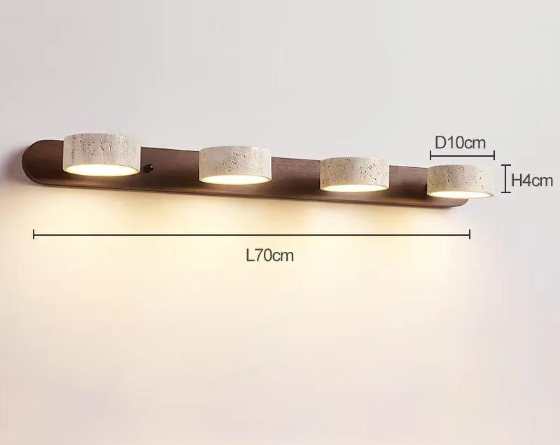Japandi Natural Stone Mirror Front Wall Lighting │ Modern Style Round LED Wall Light for Bathroom - Besontique Home