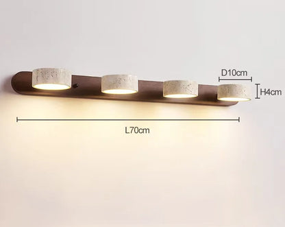 Japandi Natural Stone Mirror Front Wall Lighting │ Modern Style Round LED Wall Light for Bathroom - Besontique Home