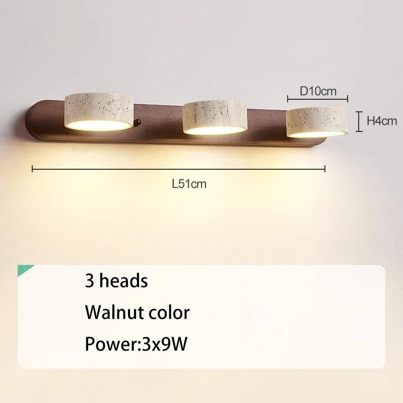 Japandi Natural Stone Mirror Front Wall Lighting │ Modern Style Round LED Wall Light for Bathroom - Besontique Home