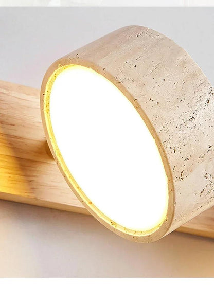 Japandi Natural Stone Mirror Front Wall Lighting │ Modern Style Round LED Wall Light for Bathroom - Besontique Home