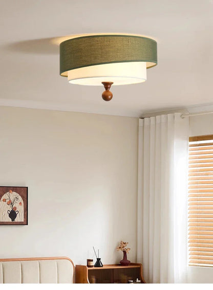Japandi Retro Vintage Cloth Ceiling Lamp - Besontique Home
