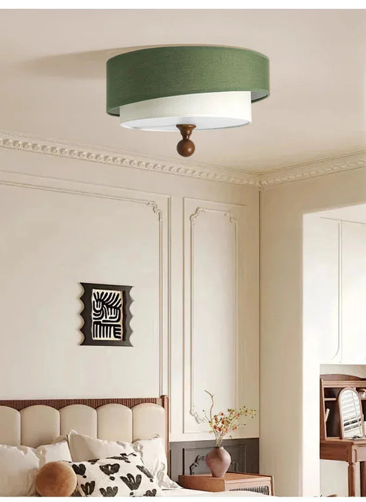 Japandi Retro Vintage Cloth Ceiling Lamp - Besontique Home