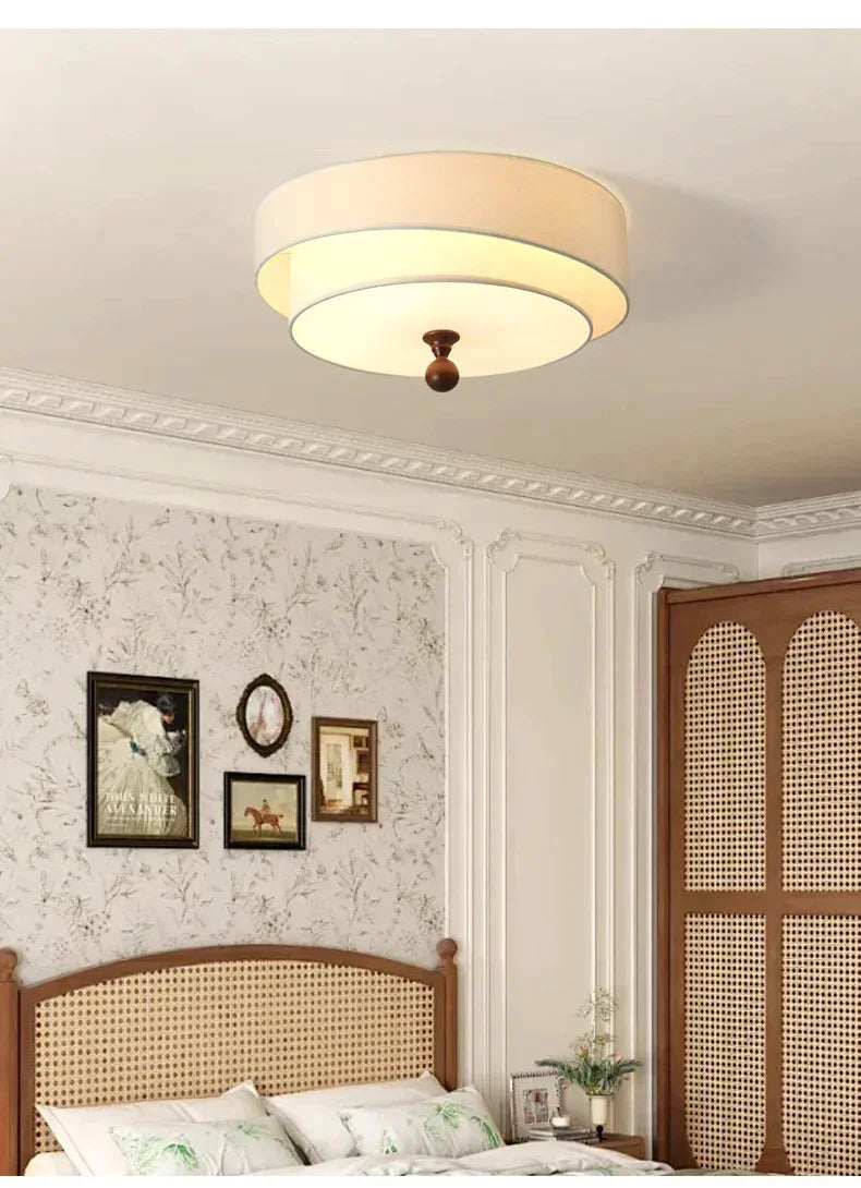 Japandi Retro Vintage Cloth Ceiling Lamp - Besontique Home