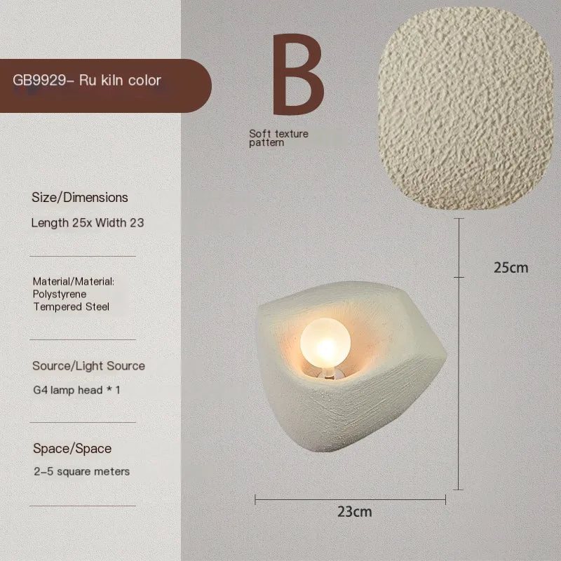 Japandi style Resin Wall Light │ Modern Nordic Style Wall Mounted Creative Lamp - Besontique Home