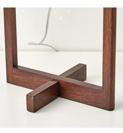 Japandi Vintage Wood Fabric Floor Lamp │ Modern Art LED Home Mood Stand Light - Besontique Home