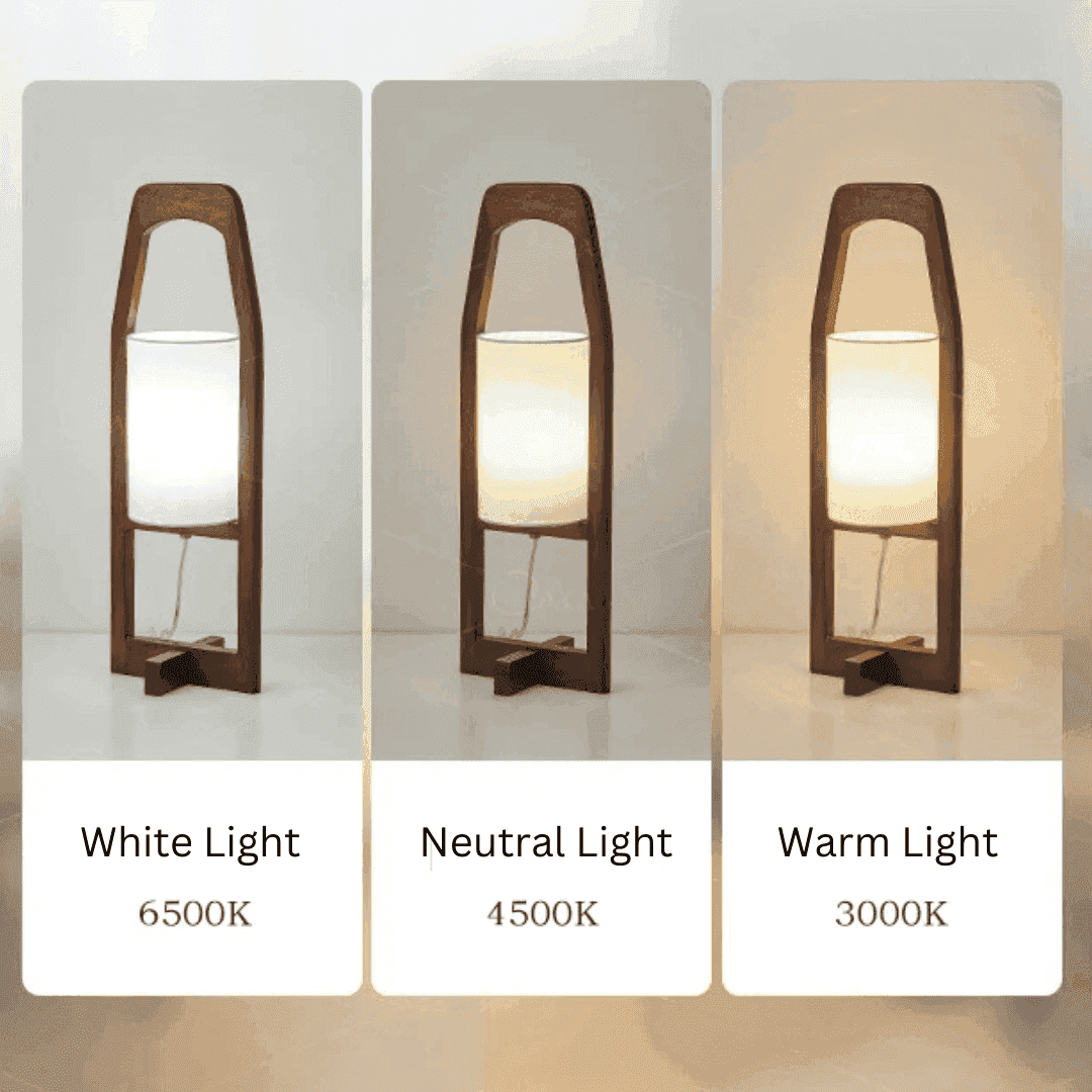 Japandi Vintage Wood Fabric Floor Lamp │ Modern Art LED Home Mood Stand Light - Besontique Home