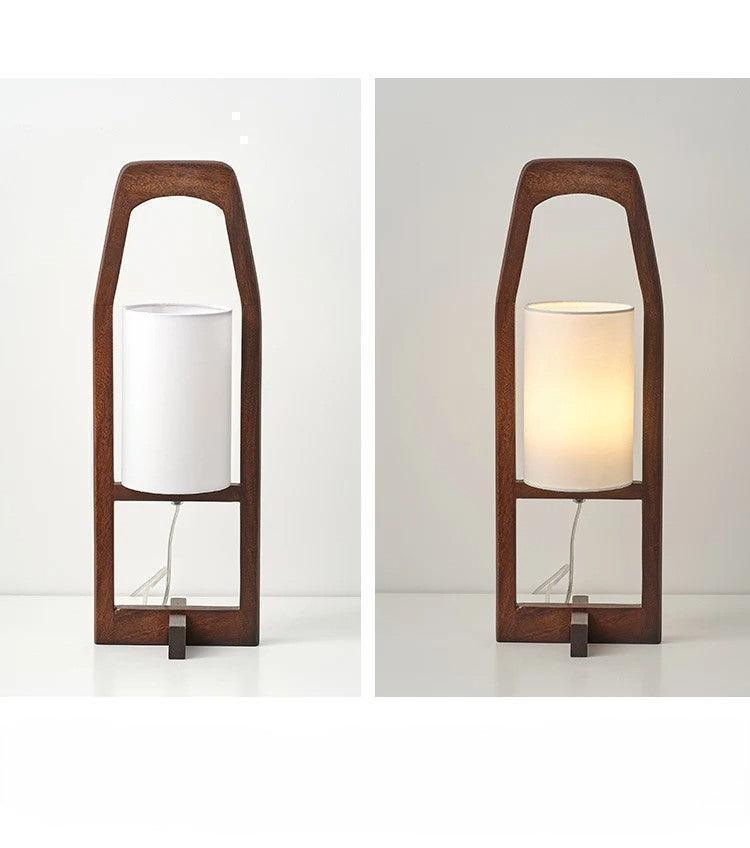 Japandi Vintage Wood Fabric Floor Lamp │ Modern Art LED Home Mood Stand Light - Besontique Home