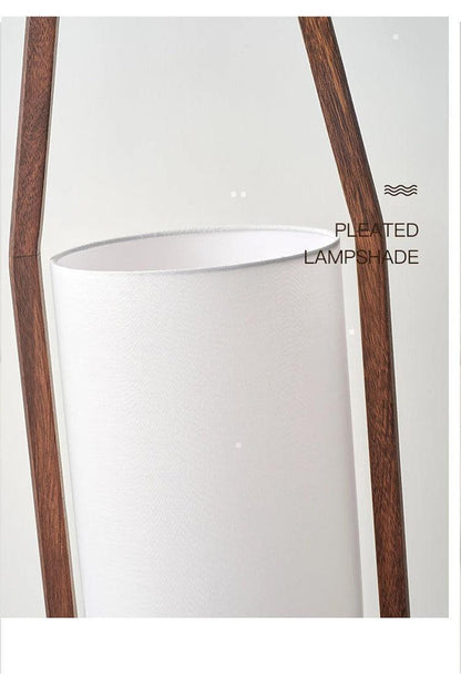 Japandi Vintage Wood Fabric Floor Lamp │ Modern Art LED Home Mood Stand Light - Besontique Home