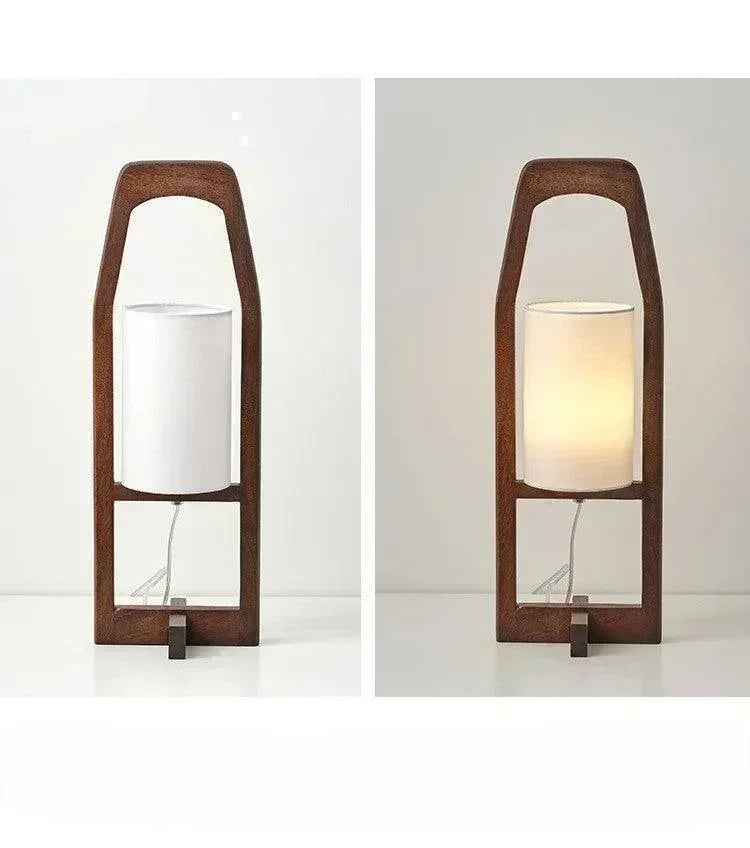 Japandi Vintage Wood Fabric Floor Lamp │ Modern Art LED Home Mood Stand Light - Besontique Home