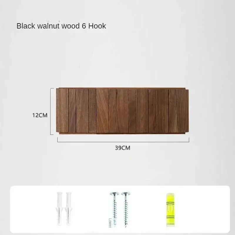 Japandi Walnut Wood Wall Hanging Hooks Hanger │ Modern Rack for Clothes Bags Coat │ Entrance Door Home Decoration - Besontique Home