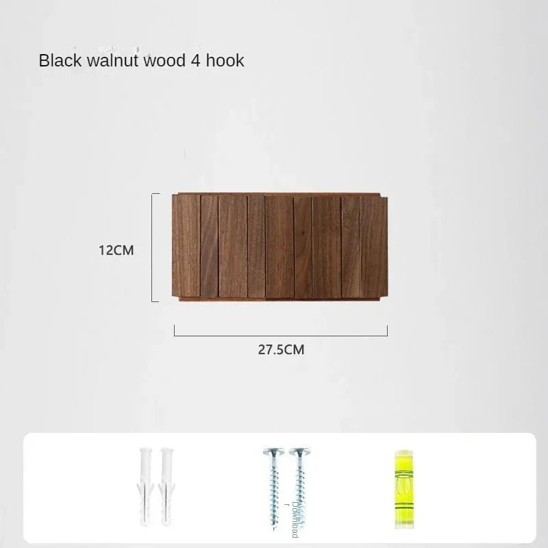Japandi Walnut Wood Wall Hanging Hooks Hanger │ Modern Rack for Clothes Bags Coat │ Entrance Door Home Decoration - Besontique Home