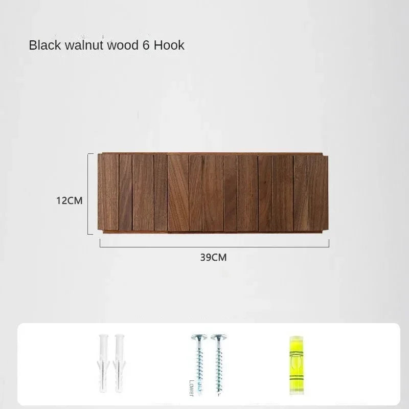 Japandi Walnut Wood Wall Hanging Hooks Hanger │ Modern Rack for Clothes Bags Coat │ Entrance Door Home Decoration - Besontique Home