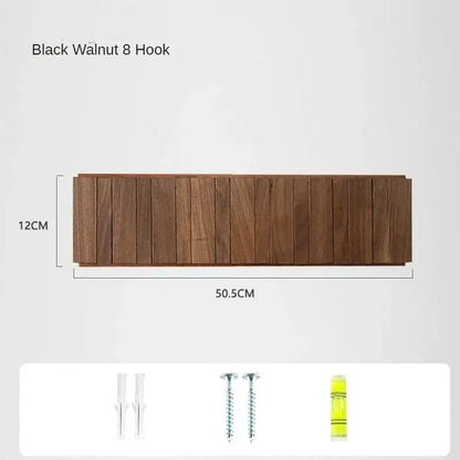 Japandi Walnut Wood Wall Hanging Hooks Hanger │ Modern Rack for Clothes Bags Coat │ Entrance Door Home Decoration - Besontique Home