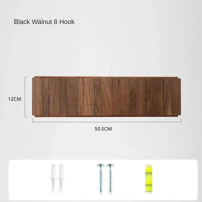 Japandi Walnut Wood Wall Hanging Hooks Hanger │ Modern Rack for Clothes Bags Coat │ Entrance Door Home Decoration - Besontique Home