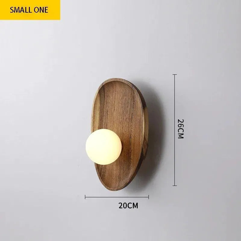 Japanese Minimalist Solid Wood Wall Light │ Modern Nordic LED Bedside Lamp Lighting - Besontique