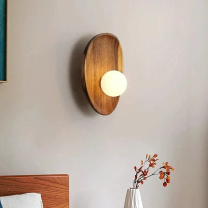 Japanese Minimalist Solid Wood Wall Light │ Modern Nordic LED Bedside Lamp Lighting - Besontique