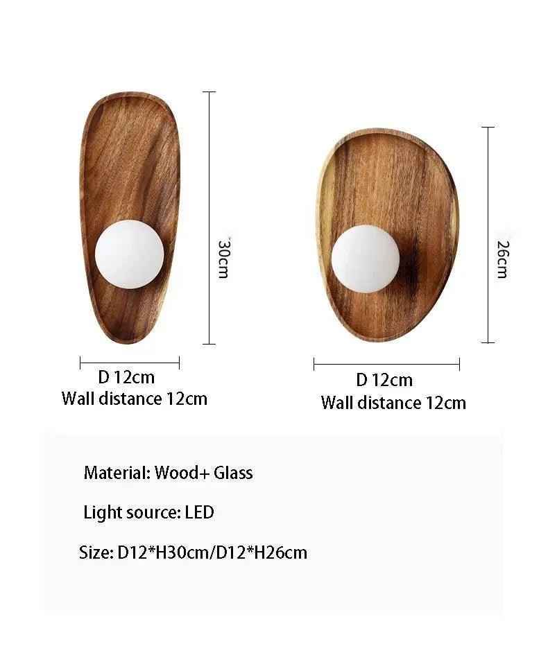 Japanese Minimalist Solid Wood Wall Light │ Modern Nordic LED Bedside Lamp Lighting - Besontique Home