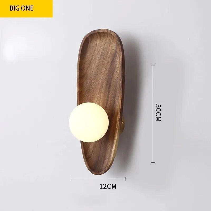 Japanese Minimalist Solid Wood Wall Light │ Modern Nordic LED Bedside Lamp Lighting - Besontique Home
