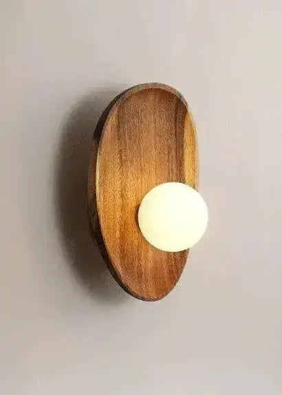 Applique murale minimaliste japonaise en bois massif │ Lampe de chevet LED nordique moderne
