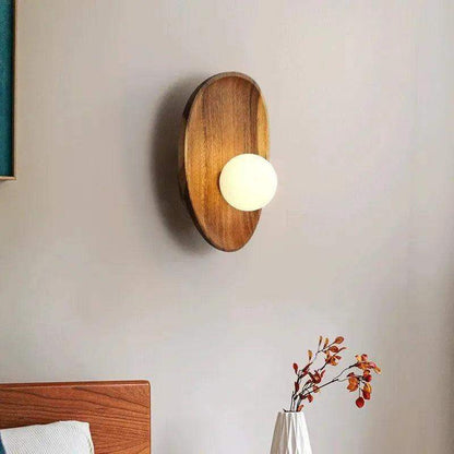 Japanese Minimalist Solid Wood Wall Light │ Modern Nordic LED Bedside Lamp Lighting - Besontique Home