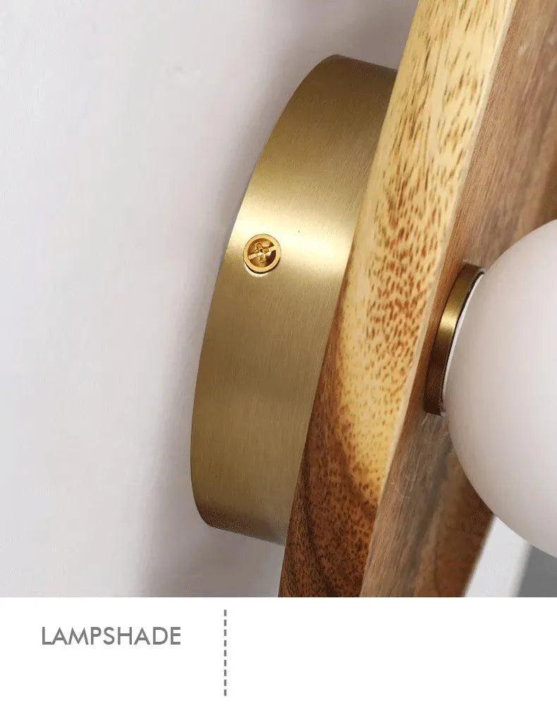 Japanese Minimalist Solid Wood Wall Light │ Modern Nordic LED Bedside Lamp Lighting - Besontique Home