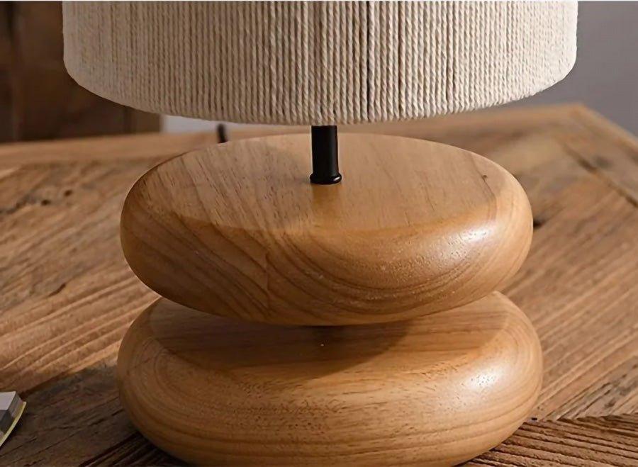 Japanese Modern Retro Style Table Lamp │ Solid Walnut Wood Desk Lights - Besontique
