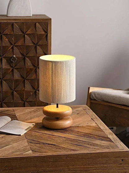 Japanese Modern Retro Style Table Lamp │ Solid Walnut Wood Desk Lights - Besontique Home