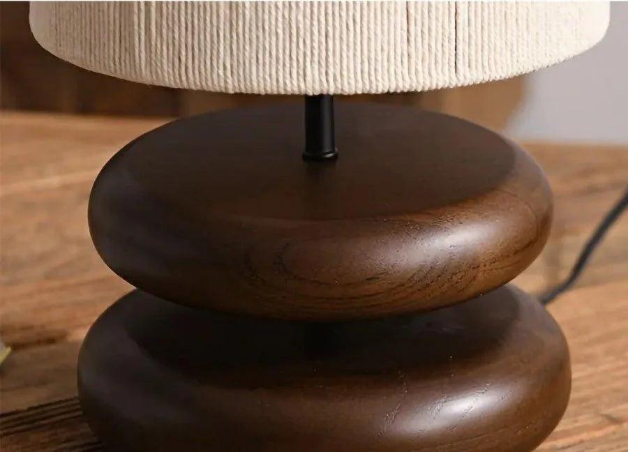 Japanese Modern Retro Style Table Lamp │ Solid Walnut Wood Desk Lights - Besontique Home