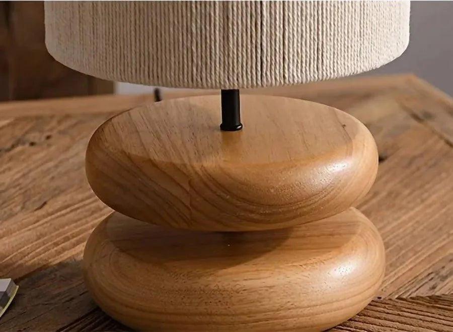 Japanese Modern Retro Style Table Lamp │ Solid Walnut Wood Desk Lights - Besontique Home