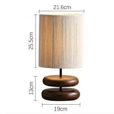 Japanese Modern Retro Style Table Lamp │ Solid Walnut Wood Desk Lights - Besontique Home