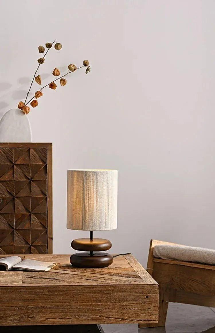 Japanese Modern Retro Style Table Lamp │ Solid Walnut Wood Desk Lights - Besontique Home