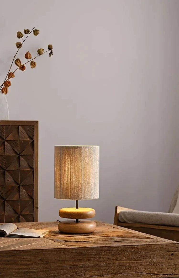 Japanese Modern Retro Style Table Lamp │ Solid Walnut Wood Desk Lights - Besontique Home