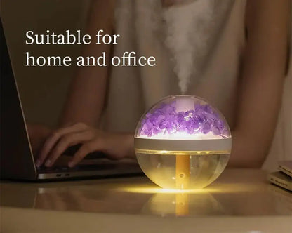 LED Light Flower Bloom Design Air Humidifier │ Modern Boho USB charging Mist Maker - Besontique Home