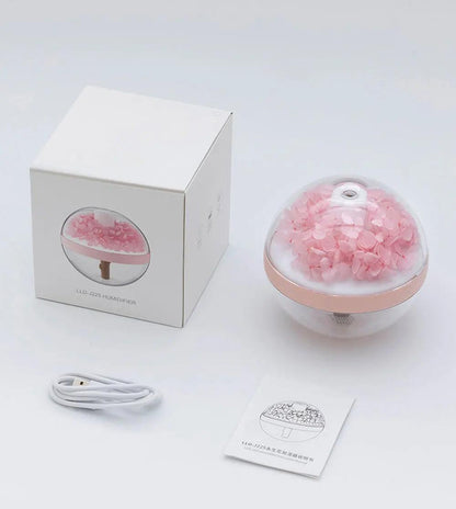 LED Light Flower Bloom Design Air Humidifier │ Modern Boho USB charging Mist Maker - Besontique Home