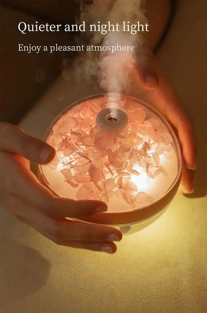 LED Light Flower Bloom Design Air Humidifier │ Modern Boho USB charging Mist Maker - Besontique Home