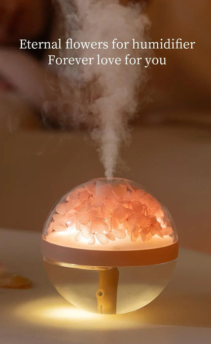 LED Light Flower Bloom Design Air Humidifier │ Modern Boho USB charging Mist Maker - Besontique Home