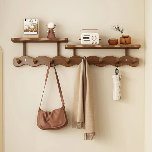 Modern Nordic Entrance Wall Mounted Coat Rack with Shelf