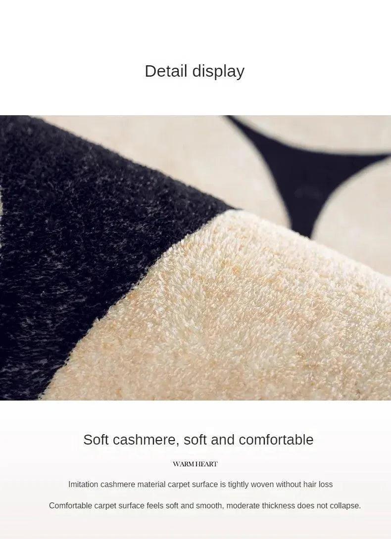 Luxury French Style Black Pattern Round Carpet │ Modern Home Large Area Plush Rugs - Besontique Home