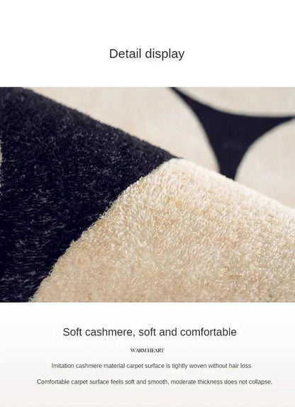 Luxury French Style Black Pattern Round Carpet │ Modern Home Large Area Plush Rugs - Besontique Home