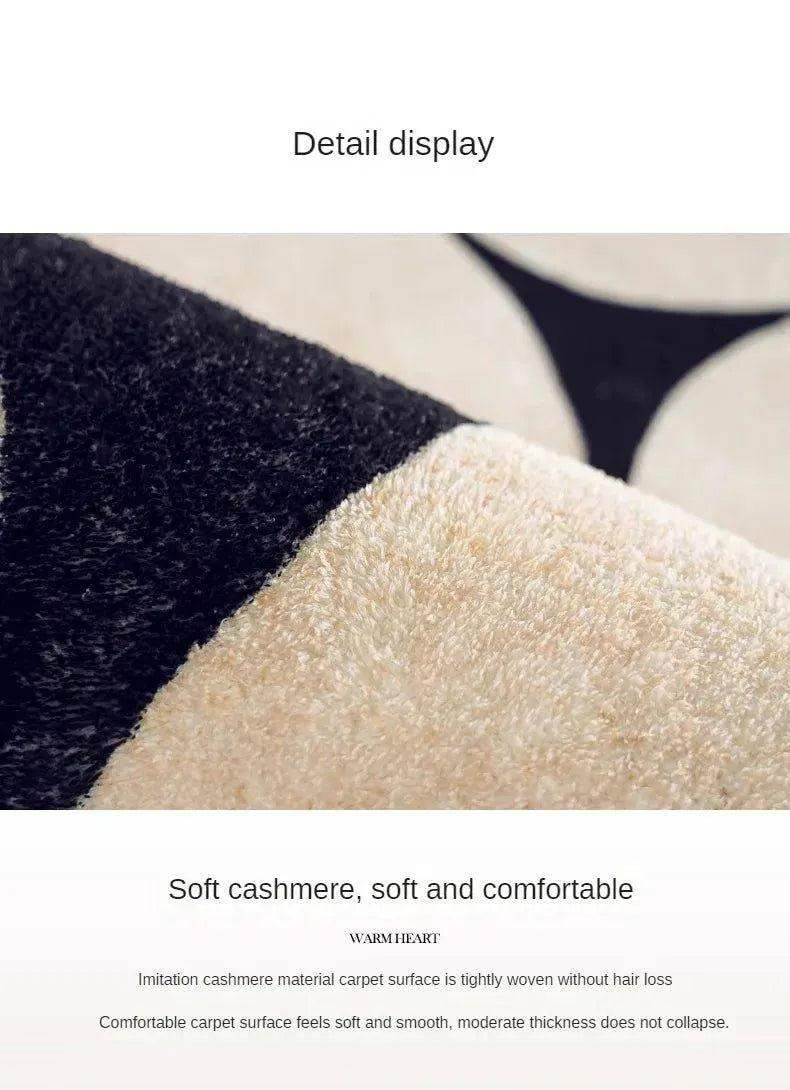 Luxury French Style Black Pattern Round Carpet │ Modern Home Large Area Plush Rugs - Besontique Home