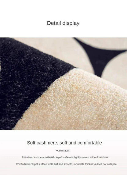 Luxury French Style Black Pattern Round Carpet │ Modern Home Large Area Plush Rugs - Besontique Home