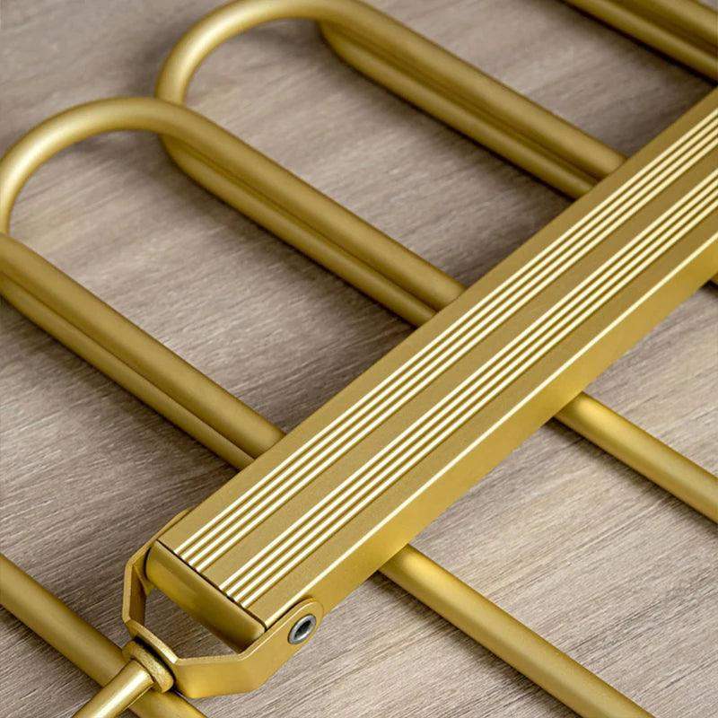 Matte Gold/Gray 6 in 1 Multi-Layer Pants Trouser Clothes Hanger │ Folding-function Scarf Storage Hanging Rack Organizer Hanger - Besontique Home