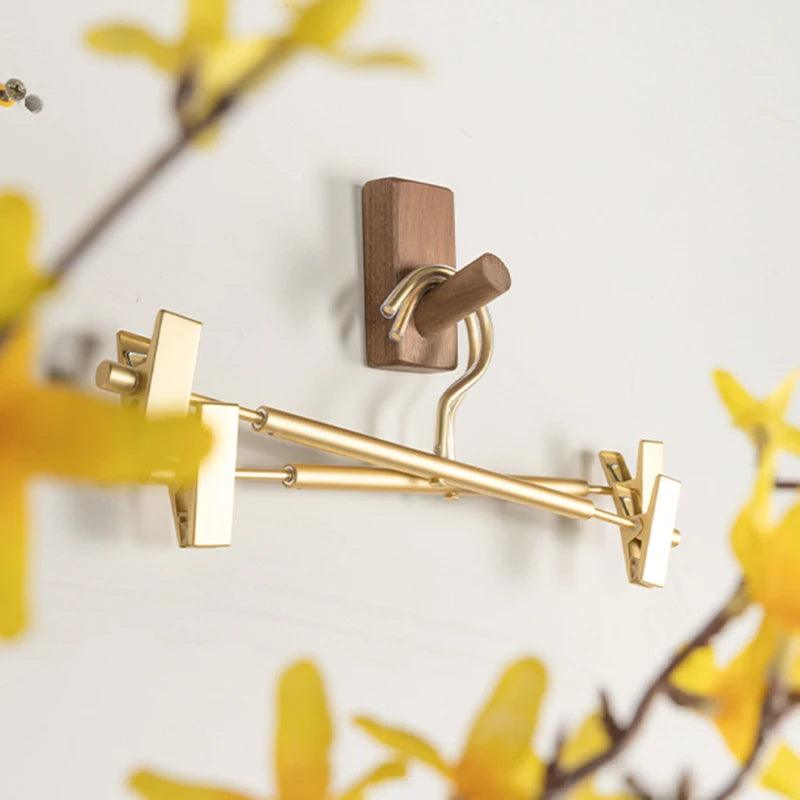 Matte Gold/Silver Skirts Pants Hangers with Clip │ Metal Clothes Wardrobe Trouser Rack - Besontique Home