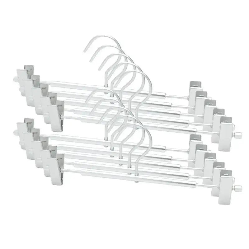 Matte Gold/Silver Skirts Pants Hangers with Clip │ Metal Clothes Wardrobe Trouser Rack - Besontique Home