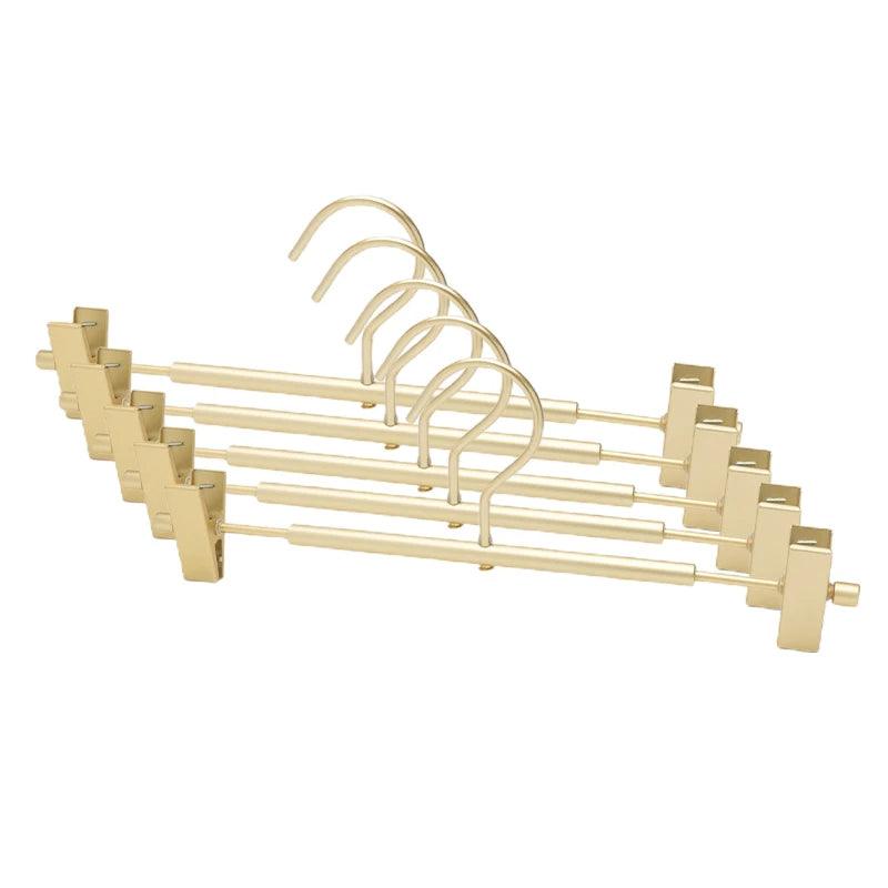 Matte Gold/Silver Skirts Pants Hangers with Clip │ Metal Clothes Wardrobe Trouser Rack - Besontique Home