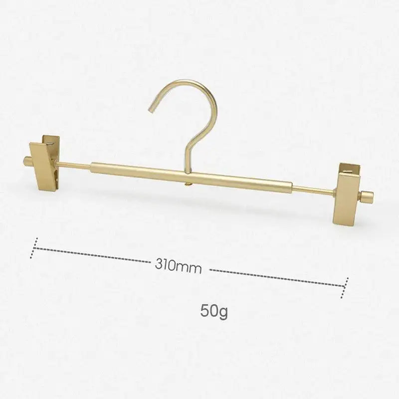 Matte Gold/Silver Skirts Pants Hangers with Clip │ Metal Clothes Wardrobe Trouser Rack - Besontique Home