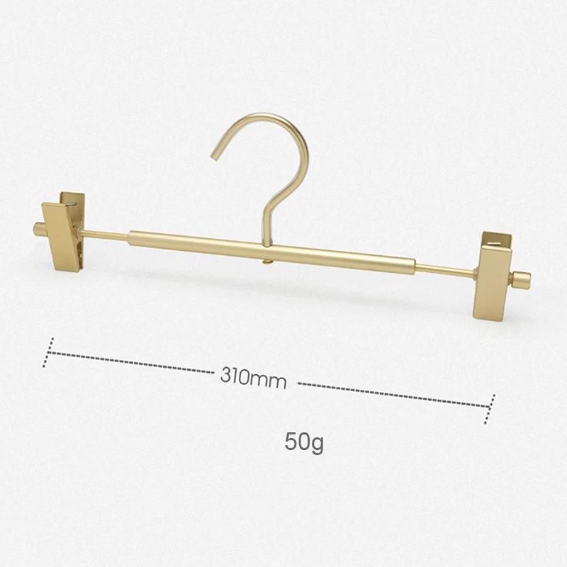 Matte Gold/Silver Skirts Pants Hangers with Clip │ Metal Clothes Wardrobe Trouser Rack - Besontique Home